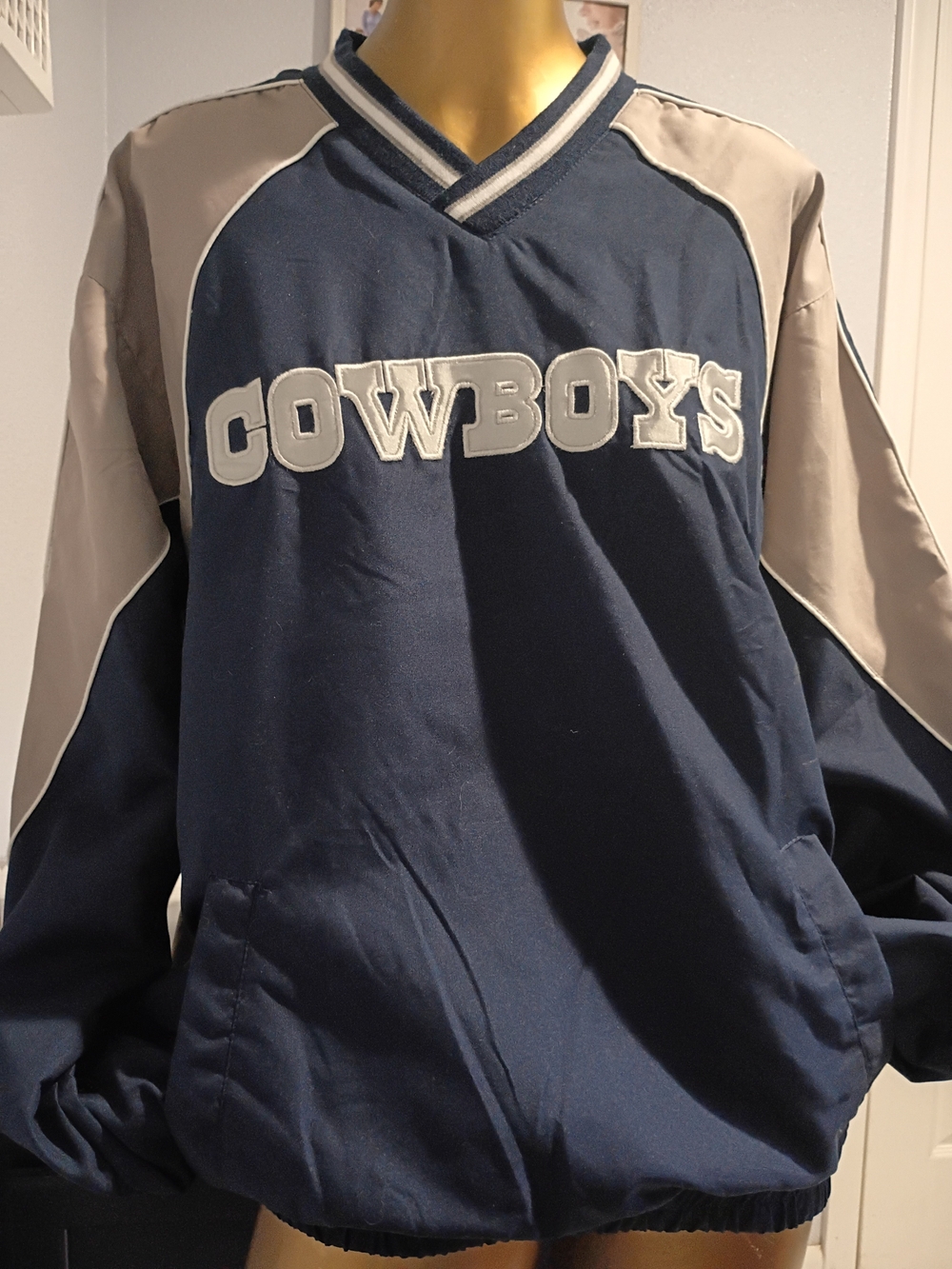 NFL Navy and Gray Team Jacket with Chest Patch